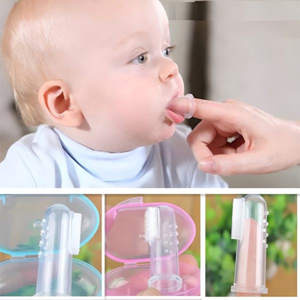 Clean and protect your baby's teeth and gums with our Baby Finger Toothbrush. Made from soft and flexible silicon, it gently removes plaque and promotes healthy oral hygiene. Keep your baby's smile bright and healthy with this essential tool.