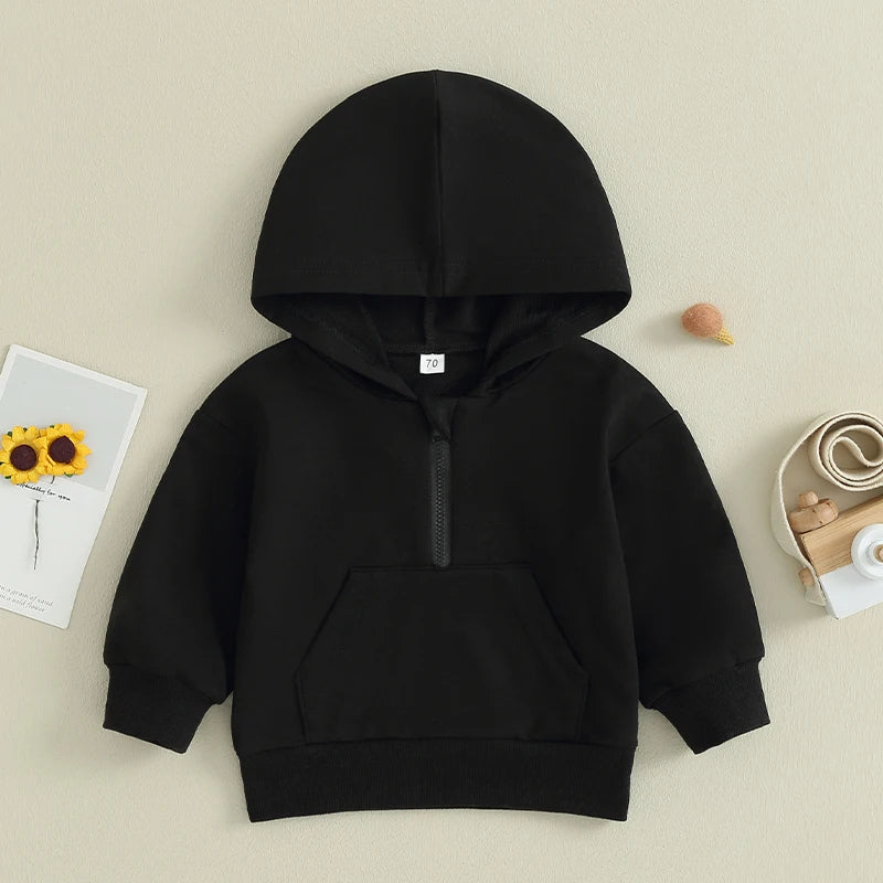 Introducing the Baby Hooded Sweatshirt, the perfect addition to your little one's wardrobe. Made with soft and comfortable fabric, this sweatshirt will keep your baby warm and cozy. The attached hood provides extra protection from the cold, making it a must-have for any outing. Crafted with your baby's comfort in mind, this sweatshirt is both stylish and practical.